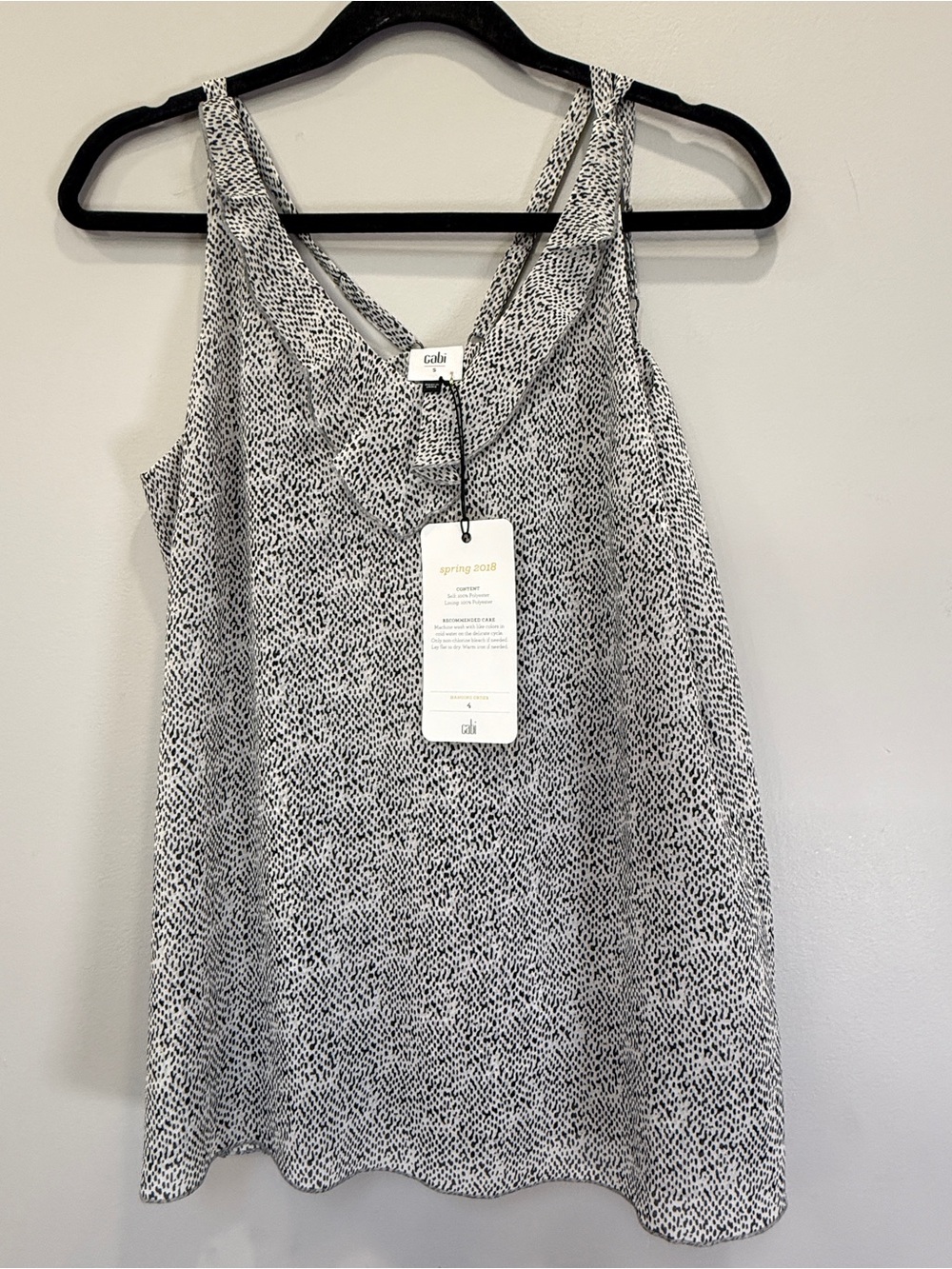 CAbi Black & White Textured Print Tank